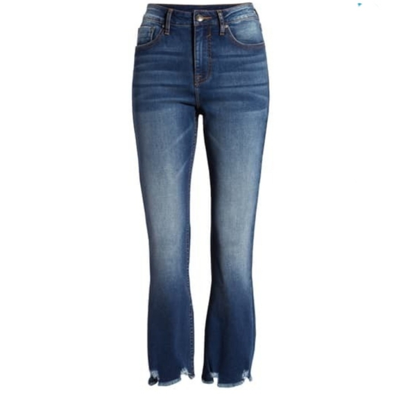 Vigoss Gwen Distressed Hem Crop Flare Jeans - Picture 5 of 7